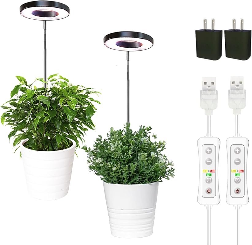 Yadoker Full Spectrum Plant Grow Light, Height Adjustable with Automat