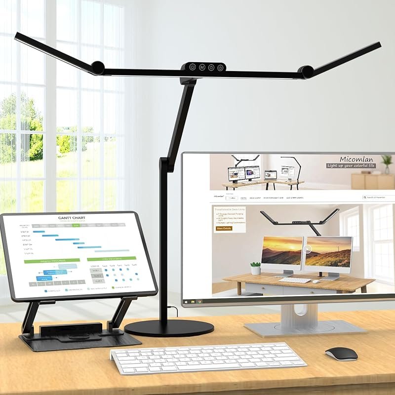 Micomlan Architect Desk Lamp with Adjustable Lighting for Home Office and Workbench