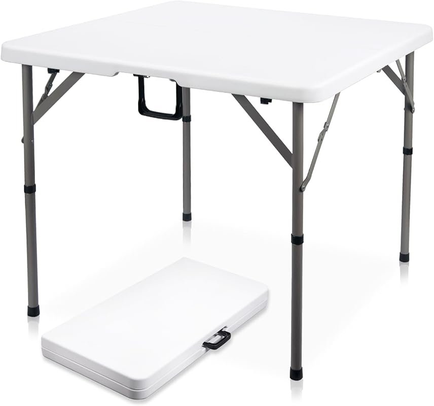 34-Inch Square Folding Card Table with Carrying Handle for Indoor and