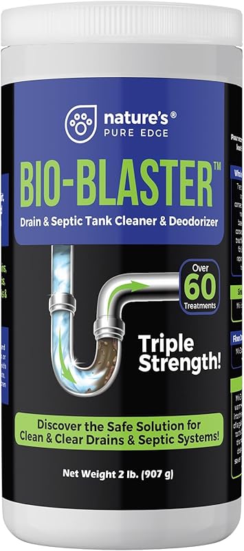 Enzyme drain and septic cleaner deodorizes and unclogs pipes with bact