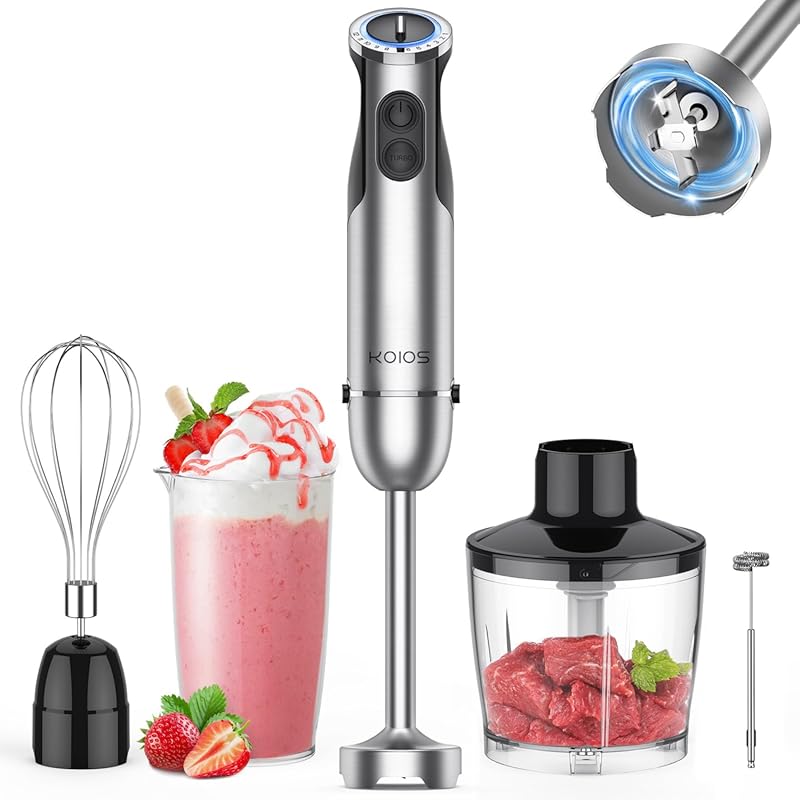 KOIOS 5-in-1 Immersion Blender with Stainless Steel Shaft and Copper M