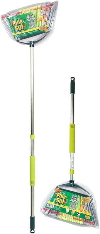 Pine-Sol Indoor Jumbo Broom with Collapsible Handle, Heavy-Duty Angle 
