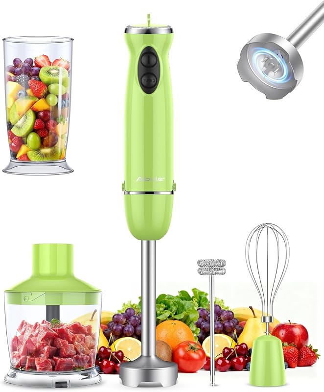 1000W 5-in-1 Immersion Blender with 12 Speeds, BPA-Free, and Attachmen