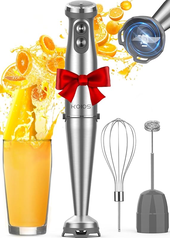 KOIOS 1000W 3-in-1 Immersion Blender with 12 Speeds, Turbo Mode, Whisk