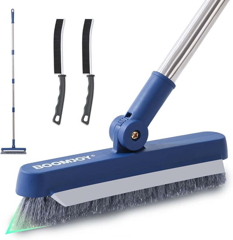 BOOMJOY Grout Brush with Long Handle, Grout Cleaner Brush for Tile Flo