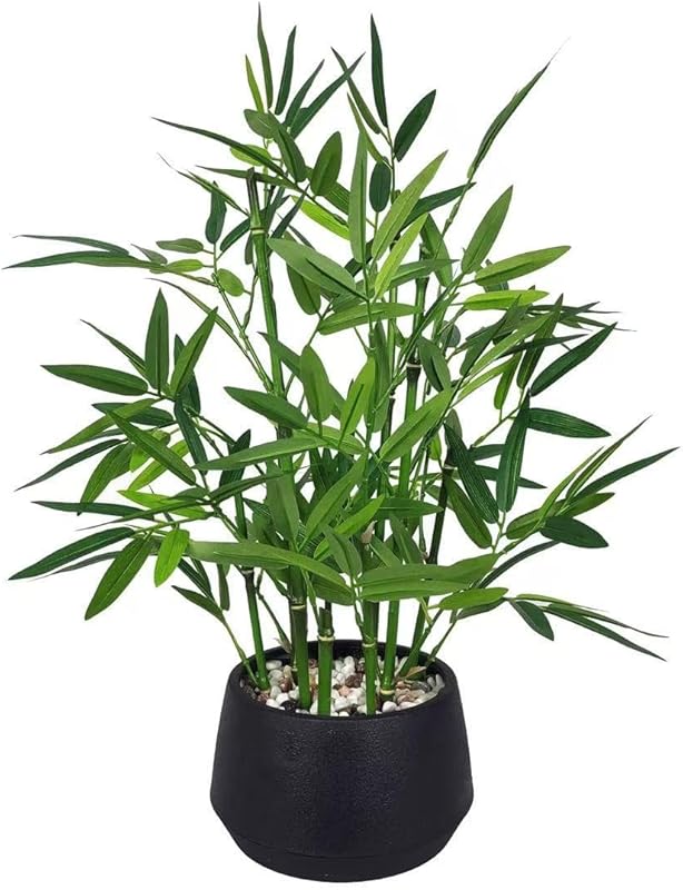 365 Blooming Decor 18-inch Tall Potted Faux Bamboo Plant  - Luxury Art