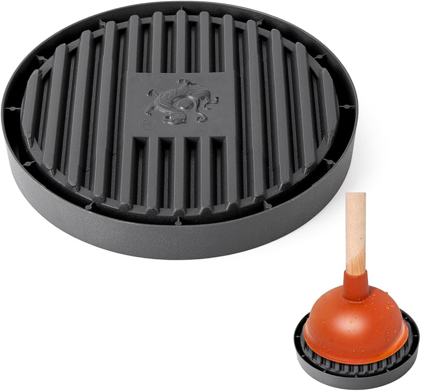 Fast Drying Toilet Plunger Tray and Air Mat Holder Designed to Catch D