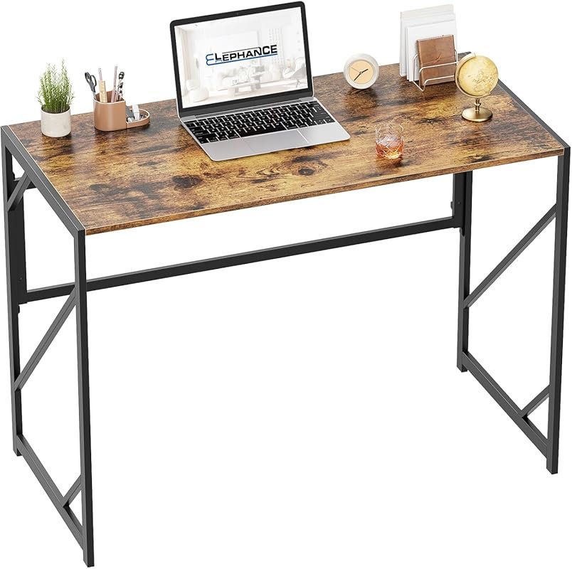 Elephance Folding Desk for Home Office, No Assembly Required, Ideal fo