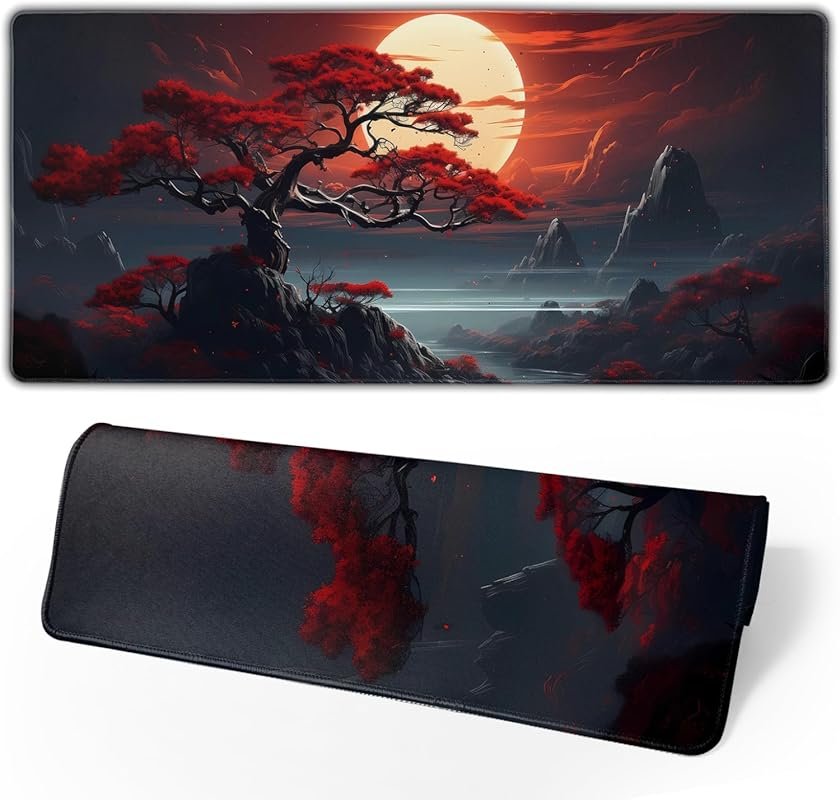 Red Moon Anime Mouse Pad