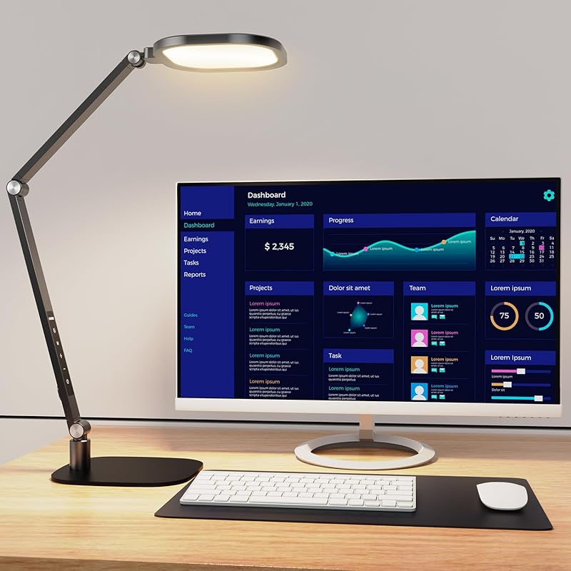 LED Desk Lamp with Eye-Caring Diffused Light, 3 Color Temperatures, an