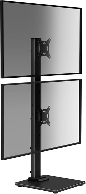 Suptek vertical dual monitor stand with base for two 13–36 inch, swive