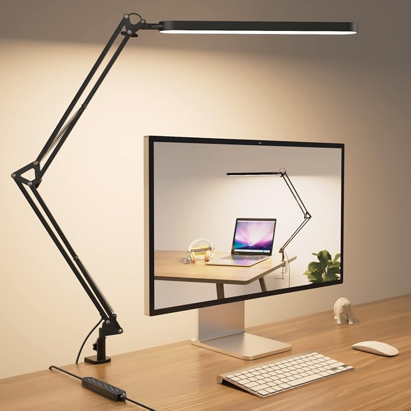 SKYLEO Desk Lamp for Home Office, Comfortable LED Light with Adjustabl
