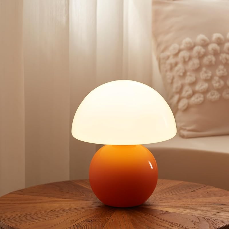 Mushroom Table Lamp for Bedroom and Living Room, Mini Modern Design in