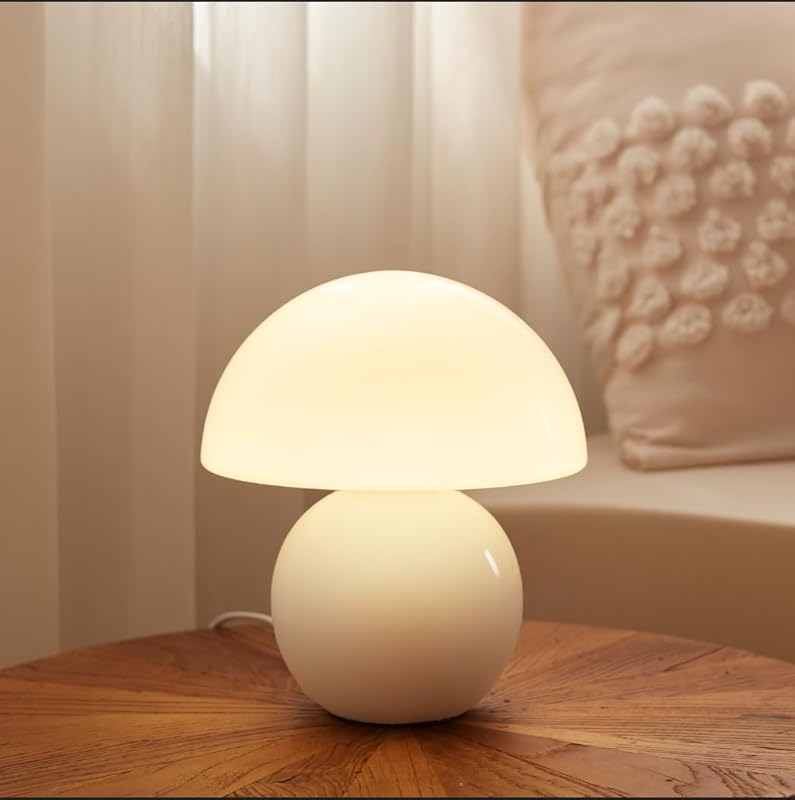 Mushroom Table Lamp for Bedroom and Living Room, Cute Mini Modern Desi