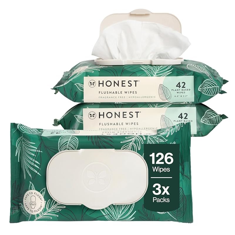The Honest Company Hypoallergenic Flushable Feminine Wipes for Sensiti