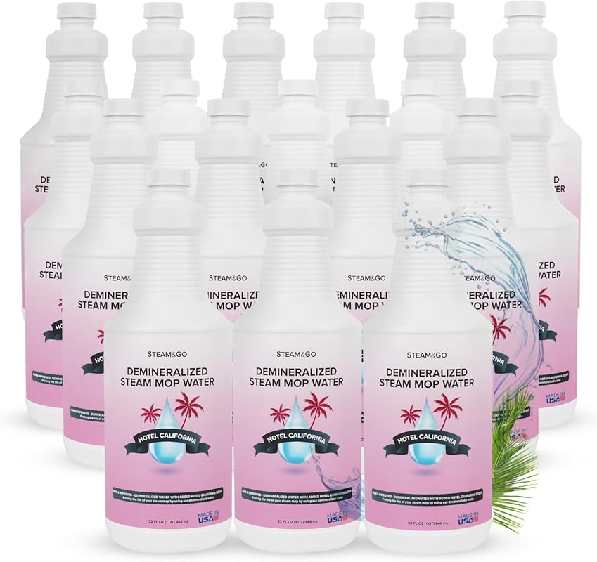 Steam & Go Demineralized Water Cleaner for Germ-Killing with Steam Mop