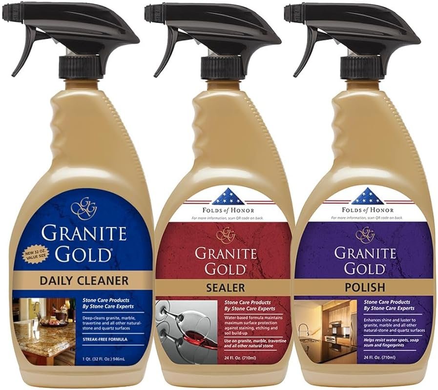 Granite Gold Daily Cleaner Sealer and Polish for Granite Marble and Na