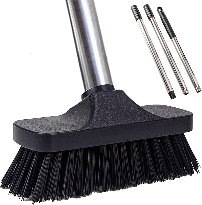 Push Broom Brush with Stiff Bristles for Floor Cleaning and Scrubbing