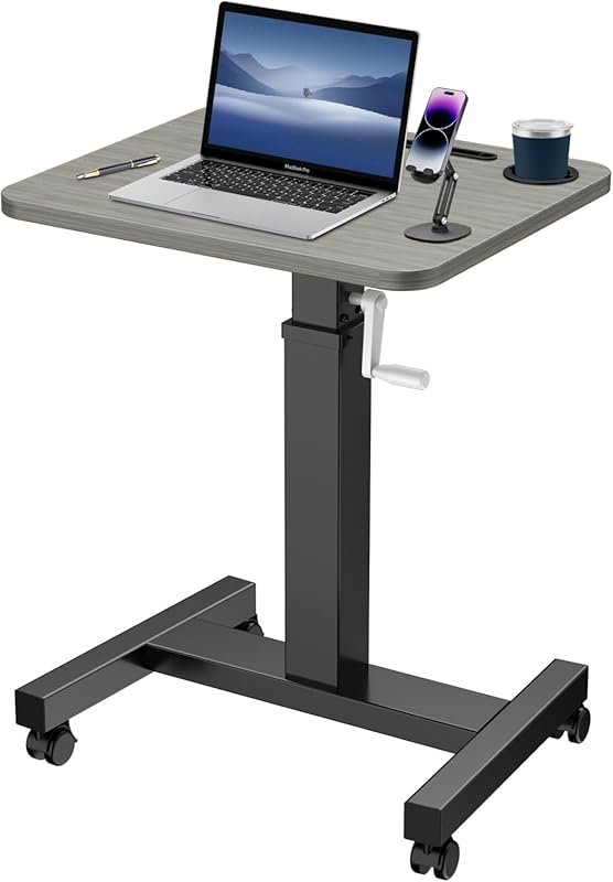 Mobile Standing Desk with Wheels, Elevating Table,Lift desks for Home
