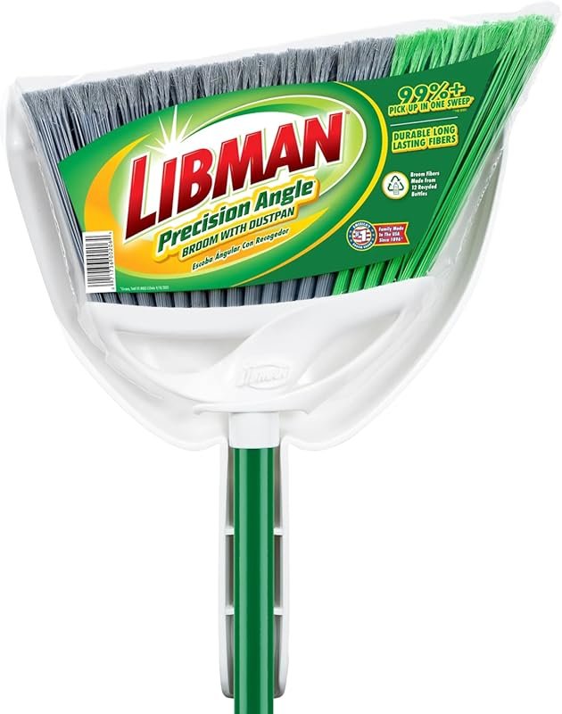Libman FlexTech Angle Broom and Dustpan Set, Best Precision Broom for