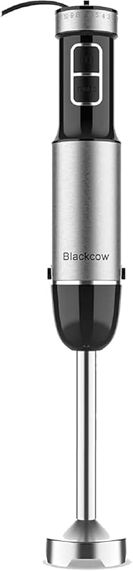 Blackcow 800W Immersion Blender with Titanium Alloy Blades and 12 Spee