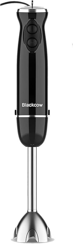 Blackcow 500W Immersion Blender with 12 Speeds and Turbo for Quiet Ble