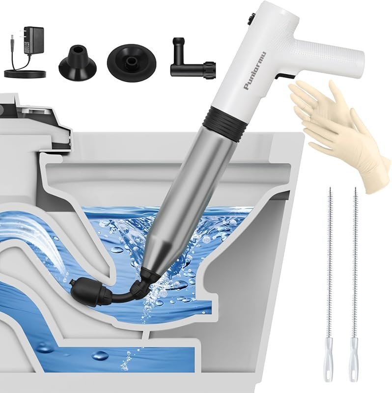 Electric High Pressure Air Toilet Plunger for Heavy Duty Clog Removal