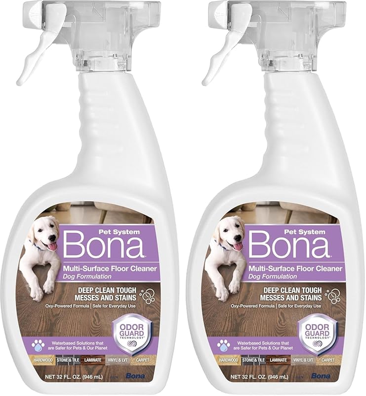 Bona Pet System Floor Cleaner for Dog Odors on Multi-Surfaces in a 2-P