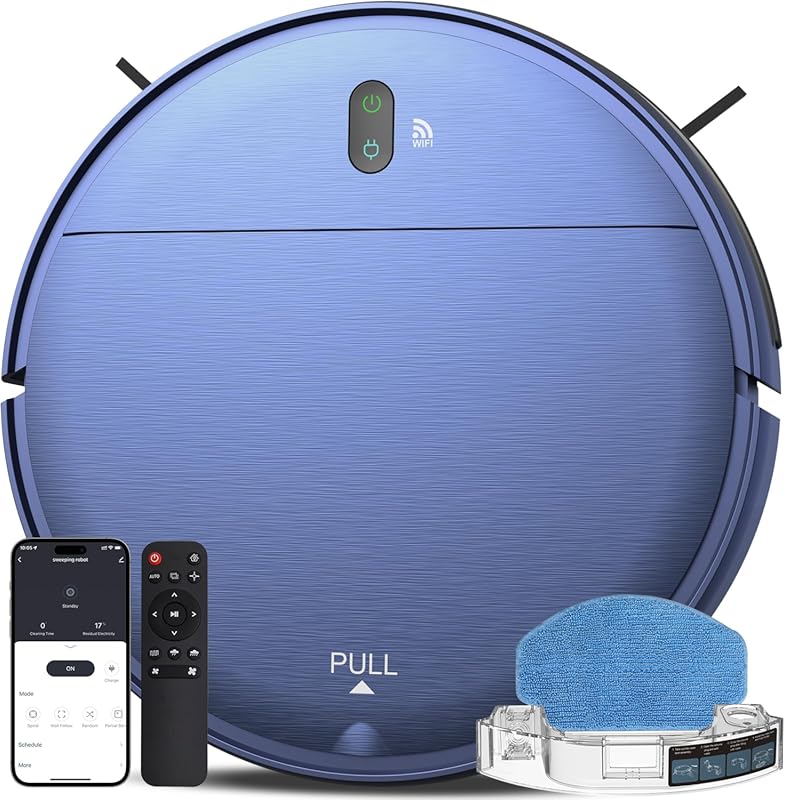 ZCWA Robot Vacuum and Mop Combo with WiFi App Control and Self-Chargin