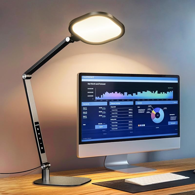 15W LED Desk Lamp with High CRI for Video Calls and Dimmable Brightnes
