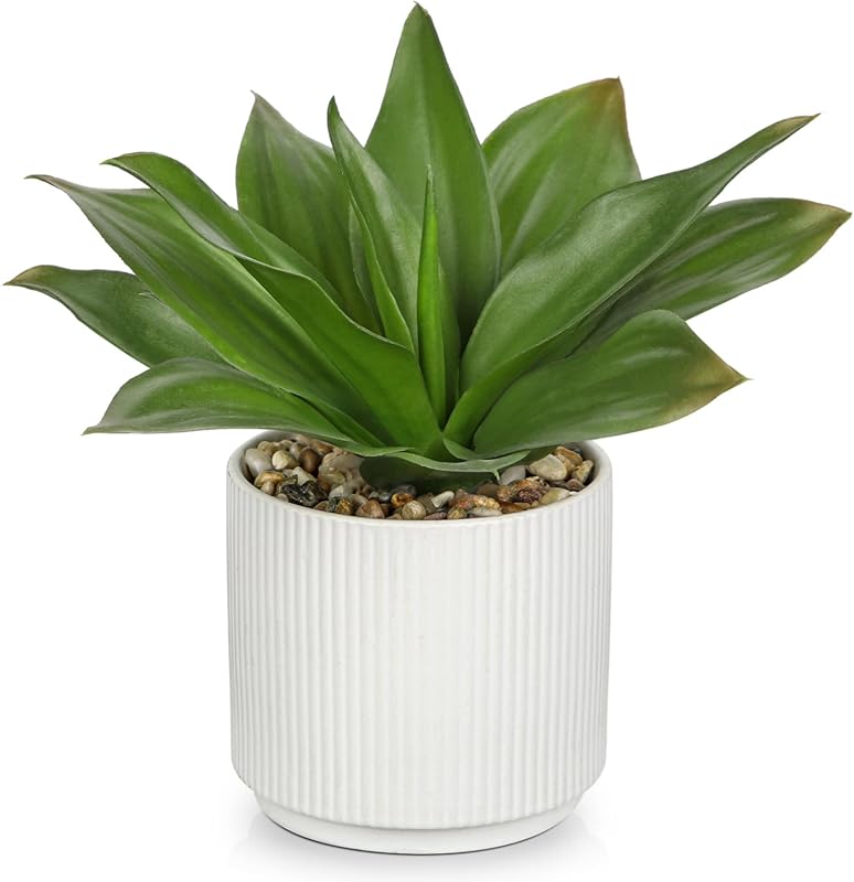 Hollyone Artificial Agave Plants Fake Succulent Agave Plant Potted in 