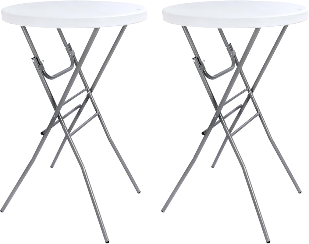 28in Folding Round High Top Table with Removable Legs for Indoor and O