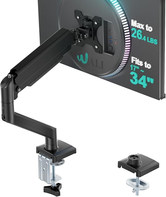 WALI Single Monitor Mount with Gas Spring Arm