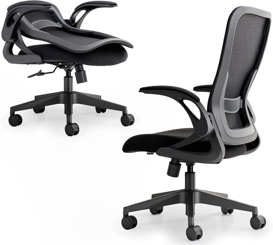 Tervo Model U Folding Office Chair for Small Spaces with Ergonomic Des