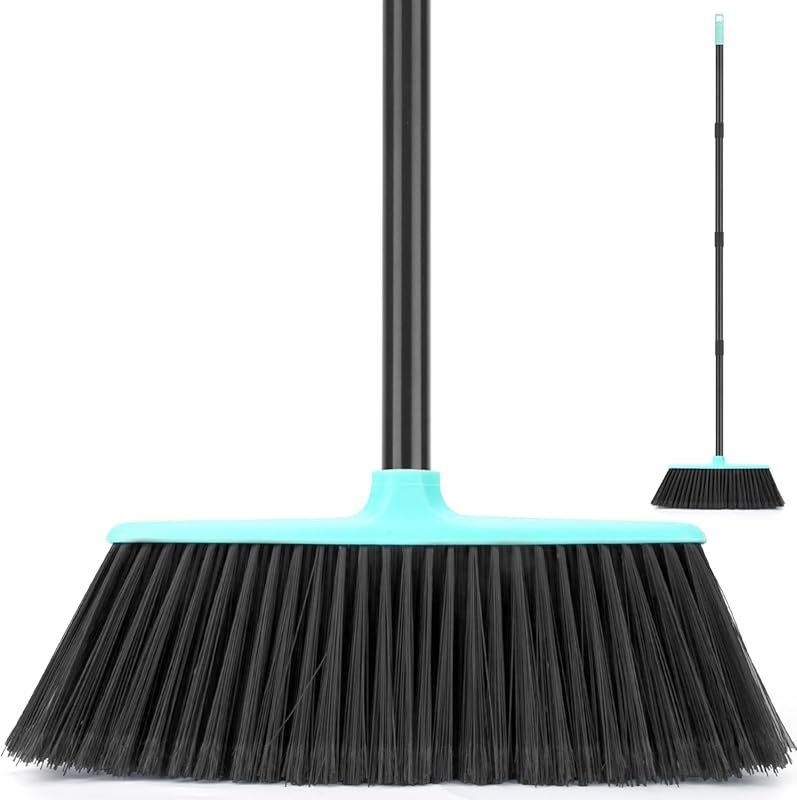 KeFanta indoor broom with 53-inch long handle and angle head for sweep