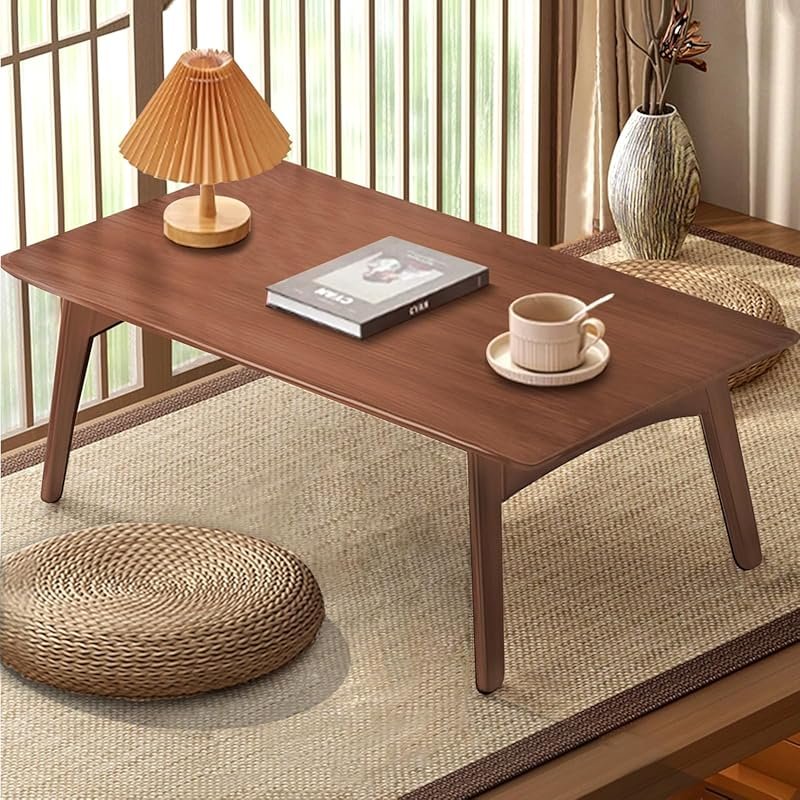 Bamboo Foldable Coffee Table, Japanese Floor Desk, 26x16x12in, Portabl