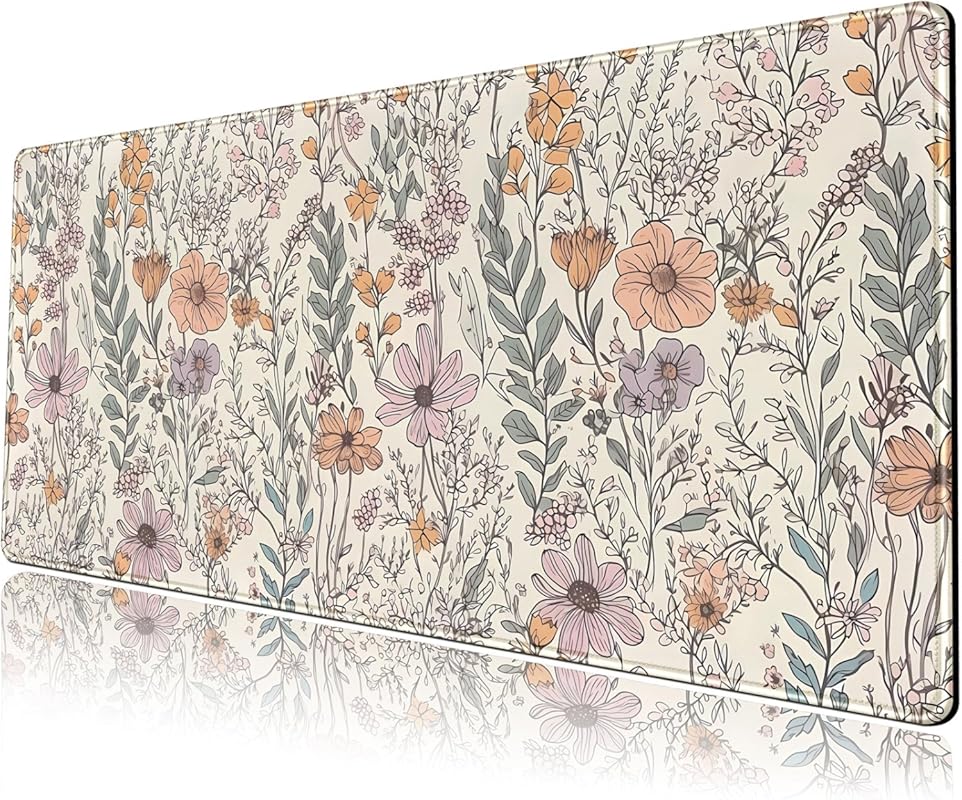 Floral Wildflower Aesthetic XL Extended Gaming Mouse Pad