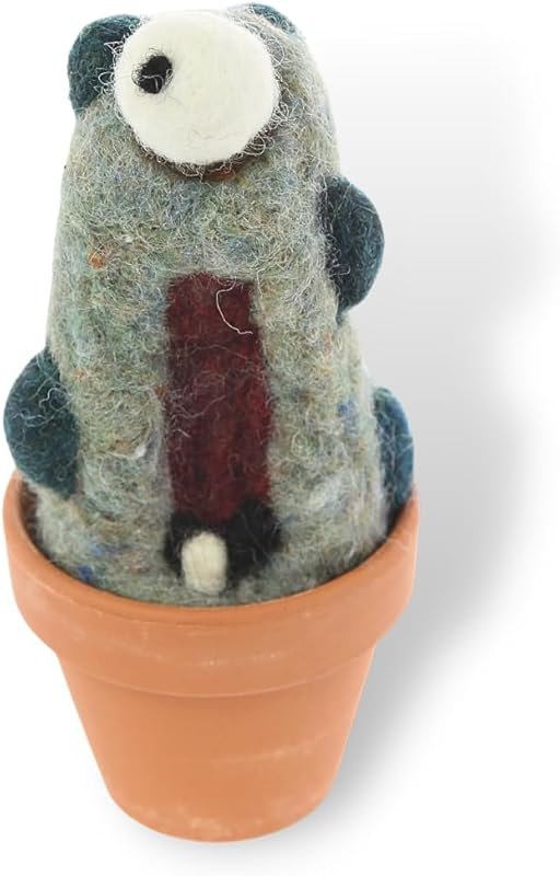 Woolbuddy Felted Succulent - Cute Desk Decor for Small Spaces and Easy
