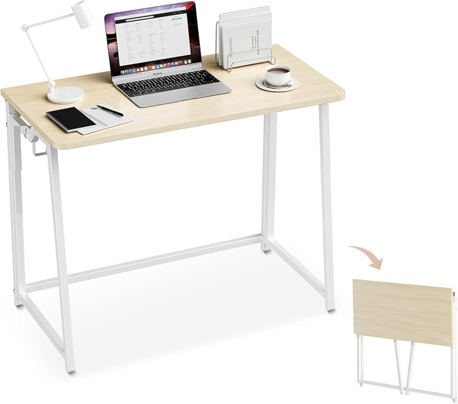 Folding Desk Small Foldable Desk for Small Space, 31.5 Inches Writing