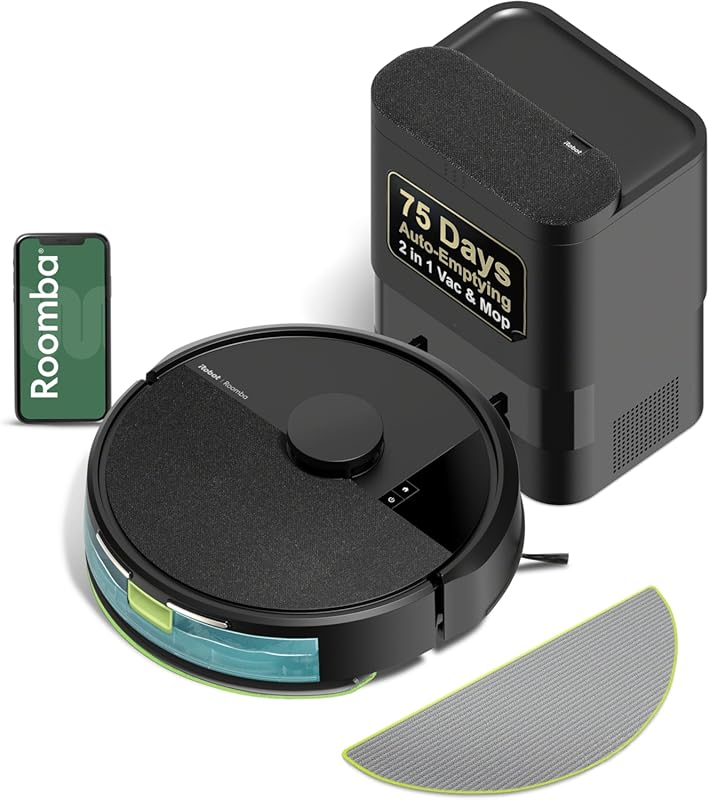 iRobot Roomba 104 2-in-1 Self-Emptying Robot Vacuum and Mop with LiDAR