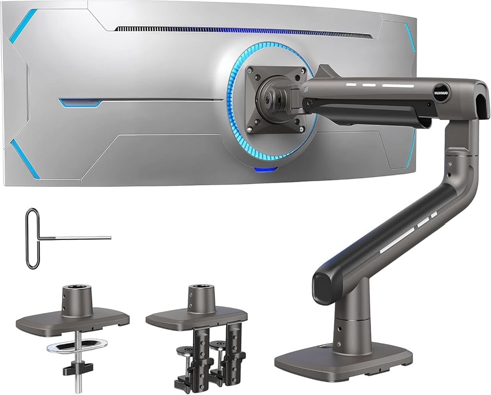 HUANUO TitanLift heavy duty monitor arm for 49-inch screens, holds 44 