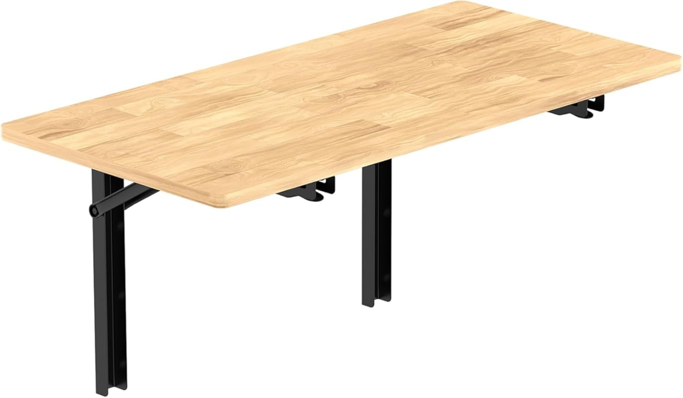 TORACK Heavy Duty Wall Mounted Folding Workbench, Space-Saving Collaps