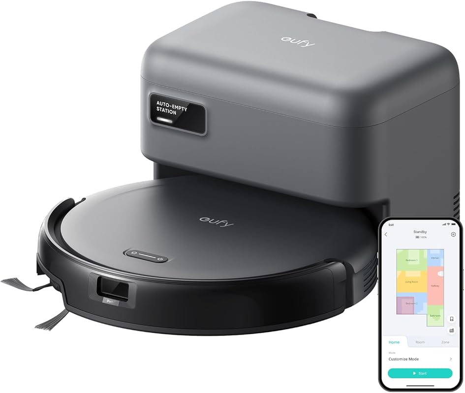 Eufy C10 Self-Emptying Robot Vacuum with LiDAR Navigation, Slim Design