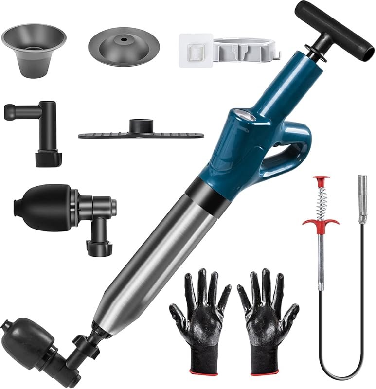 High Pressure Toilet Plunger with Real-Time Indicator Gauge for Strong
