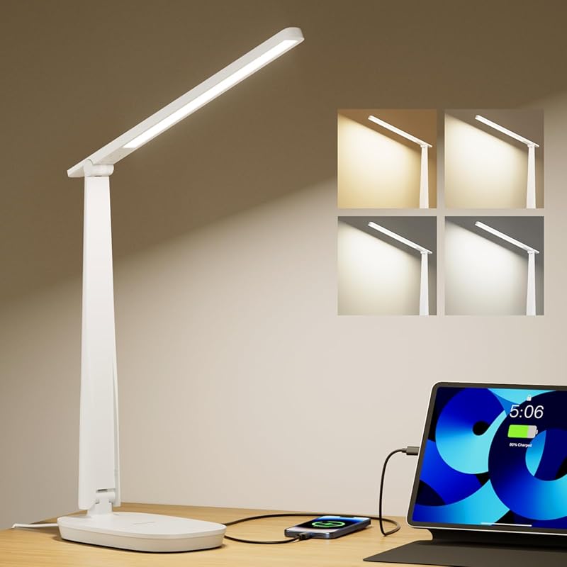 Honeywell LED Desk Lamp with Eye-Caring Light, Touch Control, and USB 