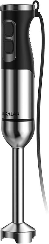 1000W Immersion Blender with 25-Speed Settings, Copper Motor, and Silv