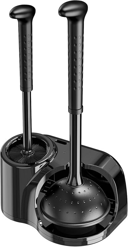 EHADOO Black Toilet Brush and Plunger Set