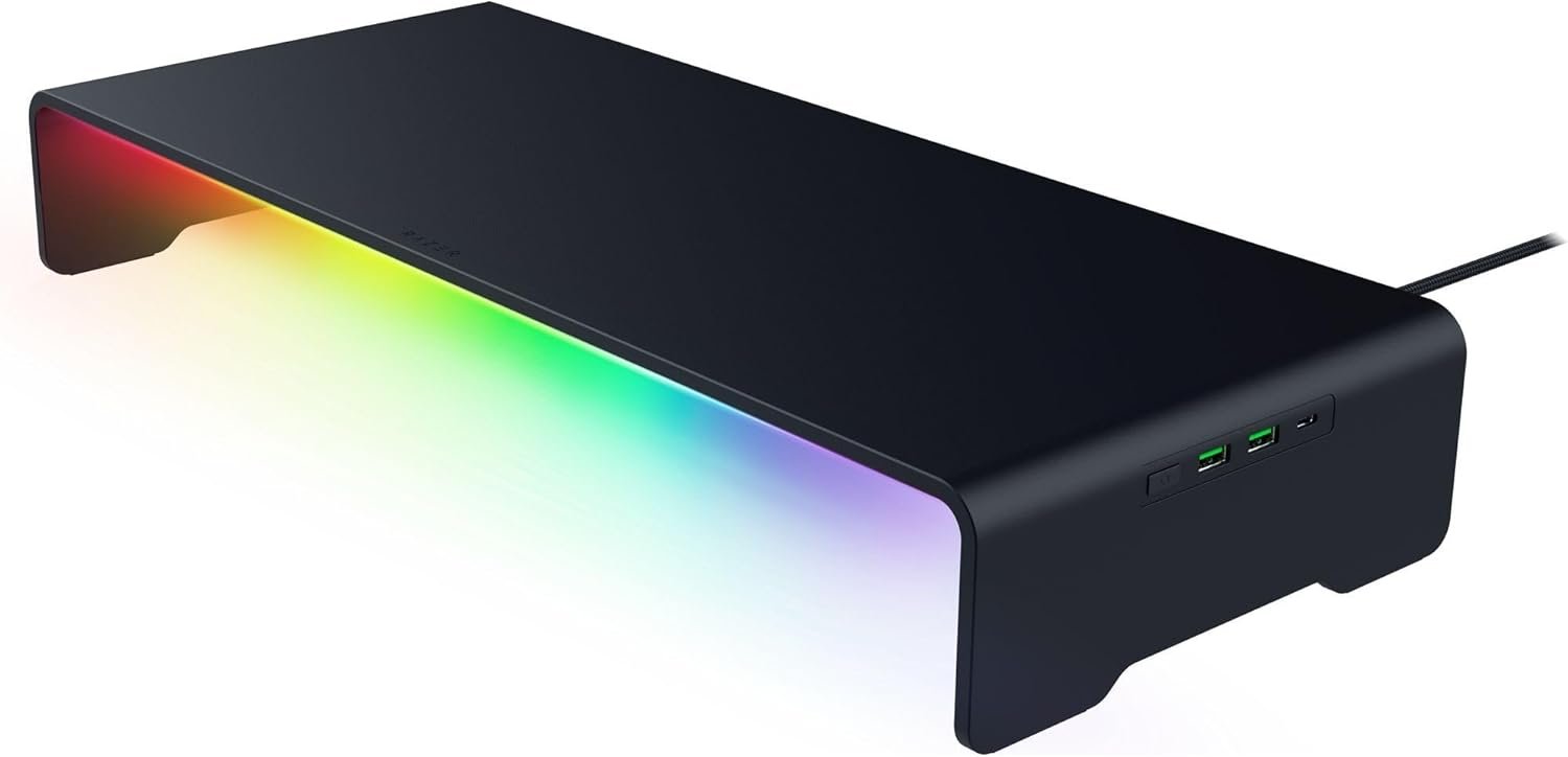 Razer Monitor Stand Chroma with USB-A and USB-C 3.2, HDMI 2.0, Ergonom