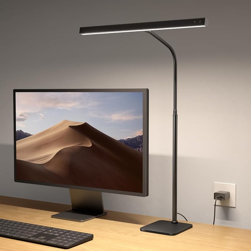 SUPERDANNY LED Desk Lamp with Base, Eye-Caring Light with Touch Contro
