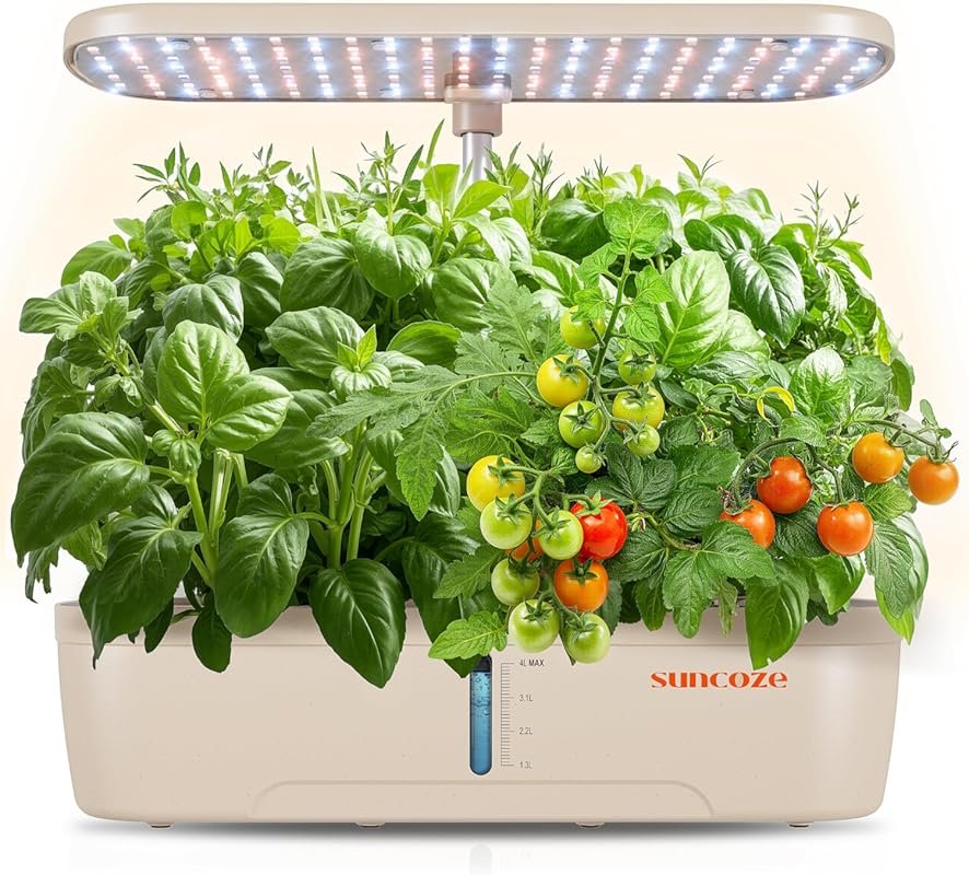 Hydroponics Growing System Kit - 12 Pods Indoor Herb Garden with LED L